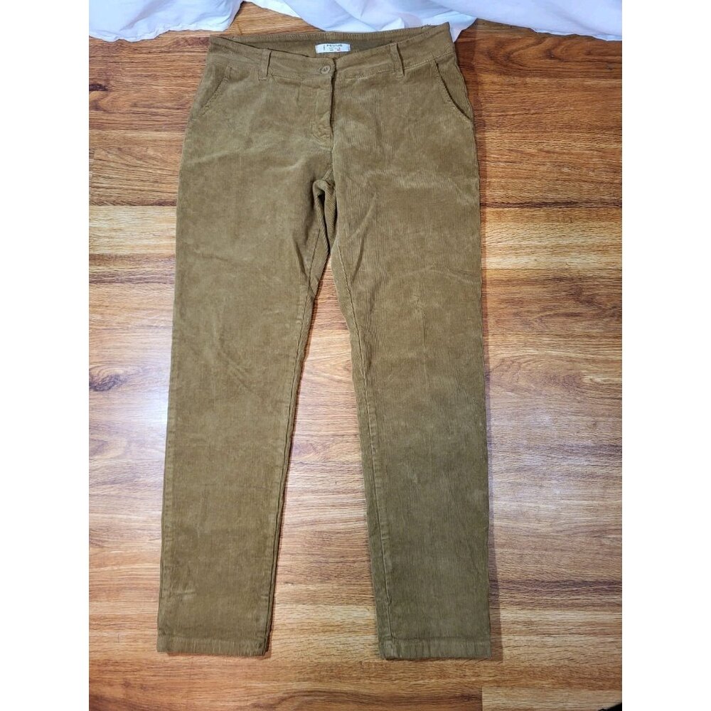 Femme Fatale Size Large Brown Corduroy Pants Italy Luxury
